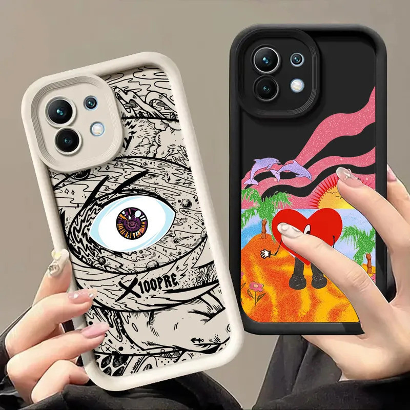 Capa de Silicone Bad-Bunny Love X100pre para Xiaomi 15T 14T 13T Pro 15Ultra 17Pr