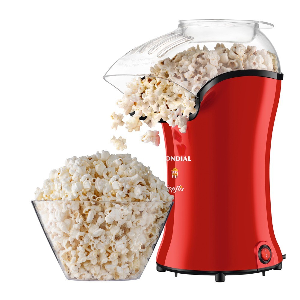 Pipoqueira elétrica com bico direcionador 1.200W vermelha Popflix – PP-03 – Mondial