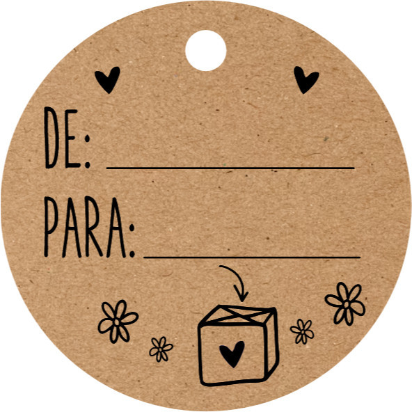 100 Tags Kraft De - Para Redonda 5 cm Agradecimento com furo