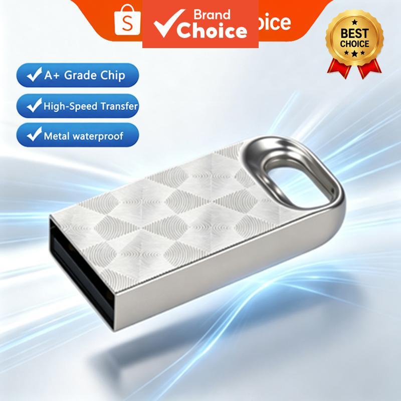 Pen drive USB à prova d'água de metal 128 GB/64 GB/32 GB/16 GB/8 GB portátil durável para carro, compatível com áudio,