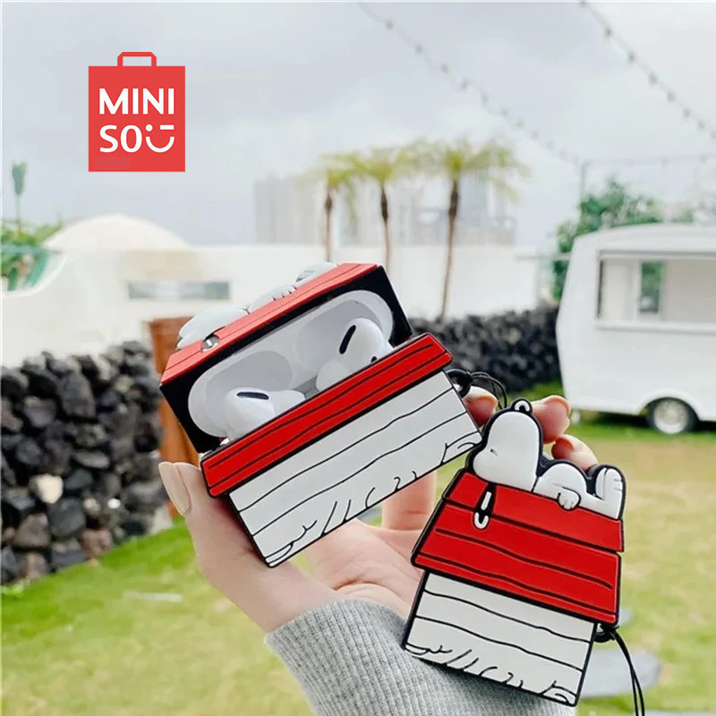 NOVA Capa de Fone de Ouvido Snoopy Compatível com Airpods Pro 1 2 3, Capa Protetora de Silicone para Fones de Ouvido Blu