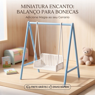 Mini Balanço De Parque Casa de Bonecas Compatível Sylvanian Families Calico Critters
