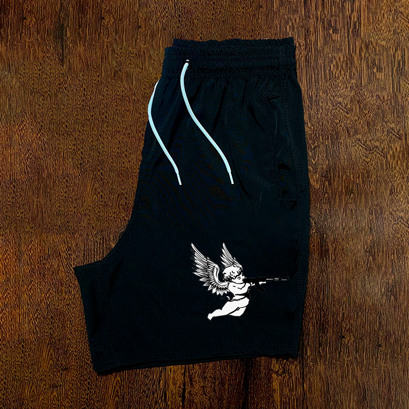 Bermuda Masculina Angel Ak-47 Urban Life Street Estilo Mauricinho Minimalista Elastano Tactel Com Elastano