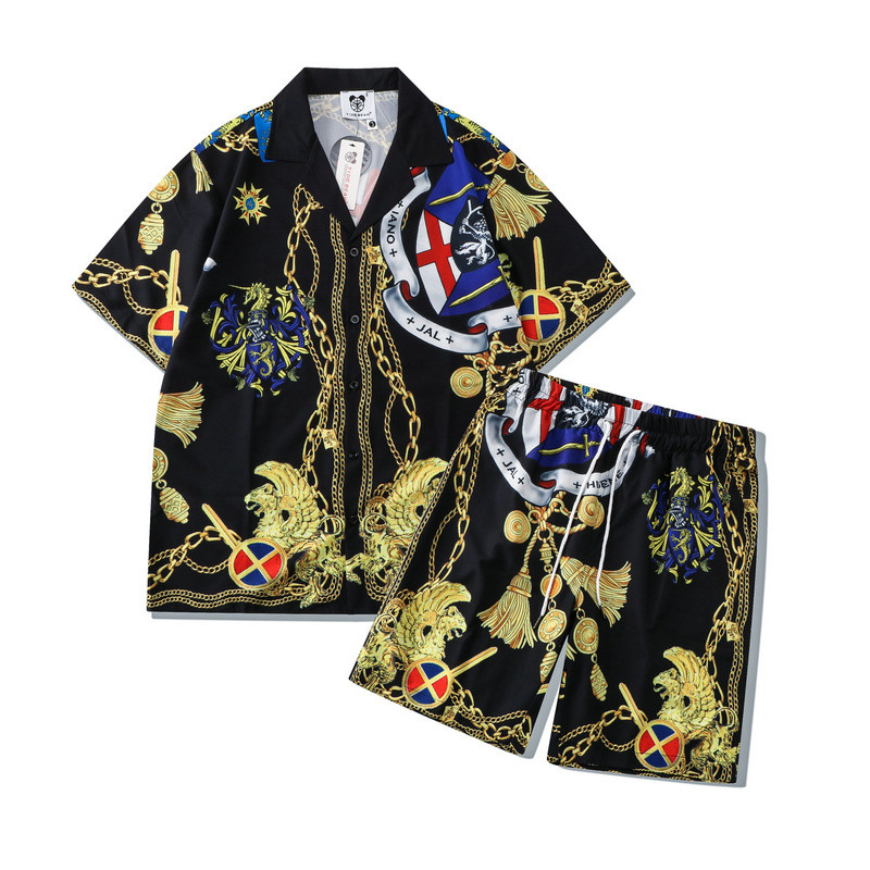 [Novo produto] Placa de impressão Digital capa Casual High Street solta camisa de manga curta Shorts de praia capa mascu