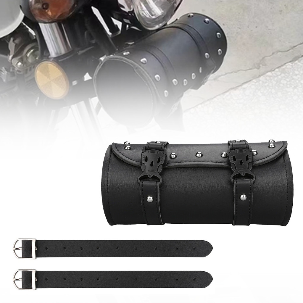 [campgrounds] 1 Unidade De Bolsa Para Motocicleta Alforjes De Couro Sintético Garfo Dianteiro Ferramenta Traseira De Bag