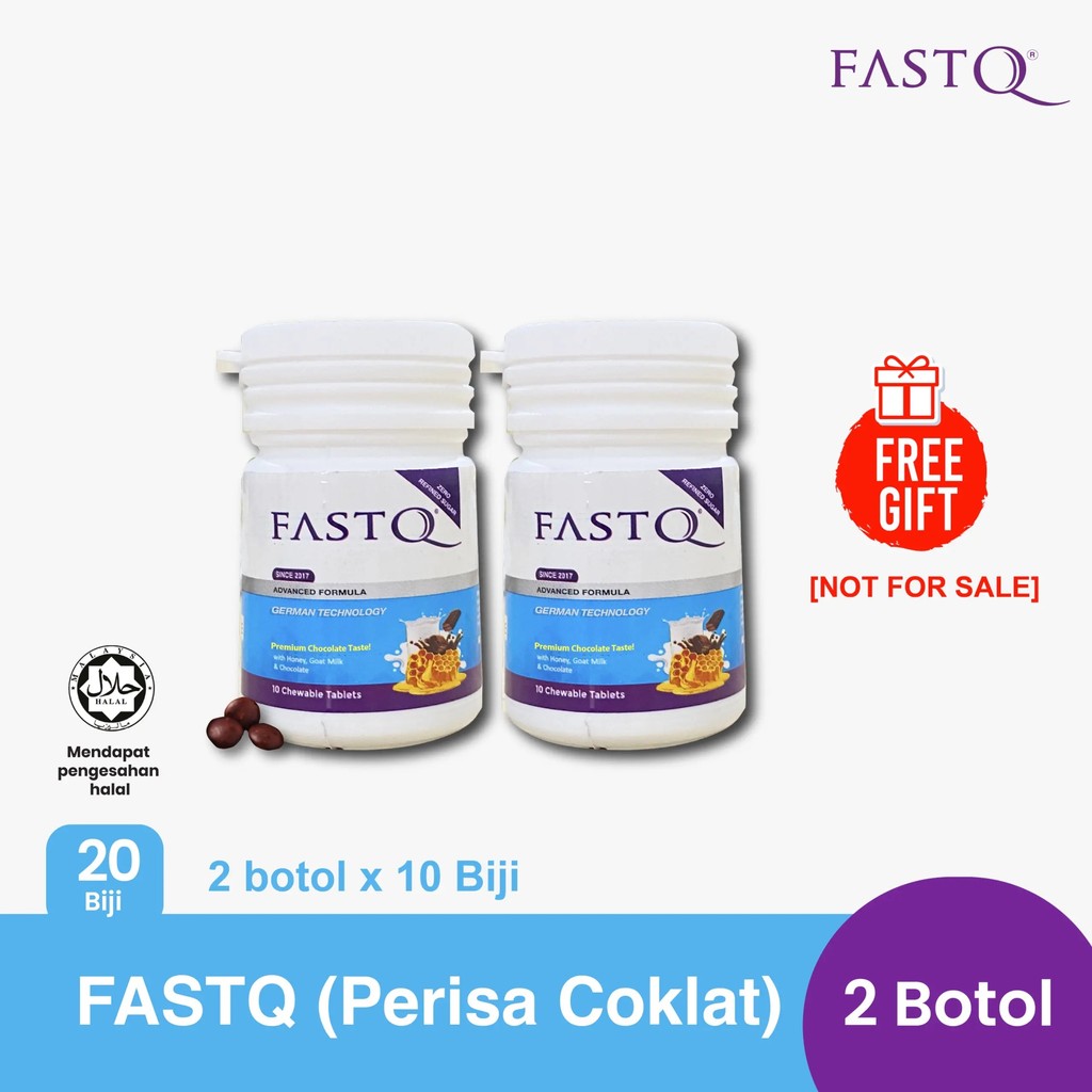 Suplemento FASTQ Minda Anak Cemerlang (10 comprimidos x 2 frascos) Sabor chocolate é fácil de consumir e adorado pelas c