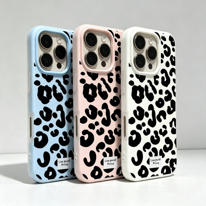 Capa 2 Em 1 Com Estampa De Leopardo Preto Para Samsung Galaxy A03 A32 A52 A72 A51 A71 A21S A50 A30 A20 A22 A12 A13 M35 A