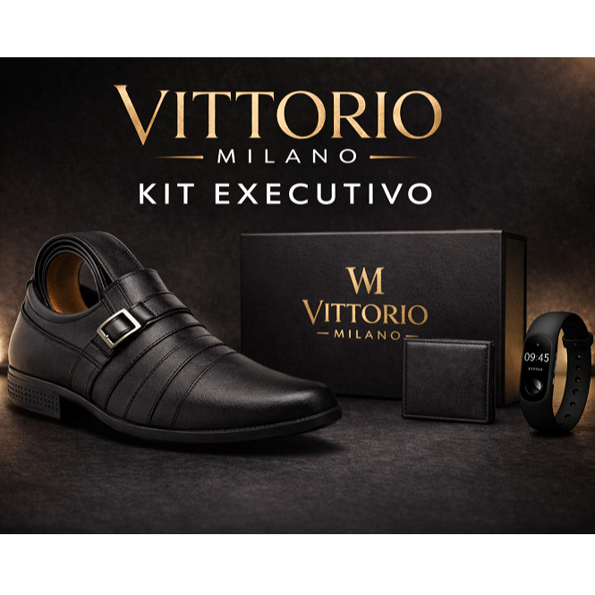 Sapato Social Oxford Masculino de Couro Elegante Milano + Acessórios Exclusivos Lancamentos
