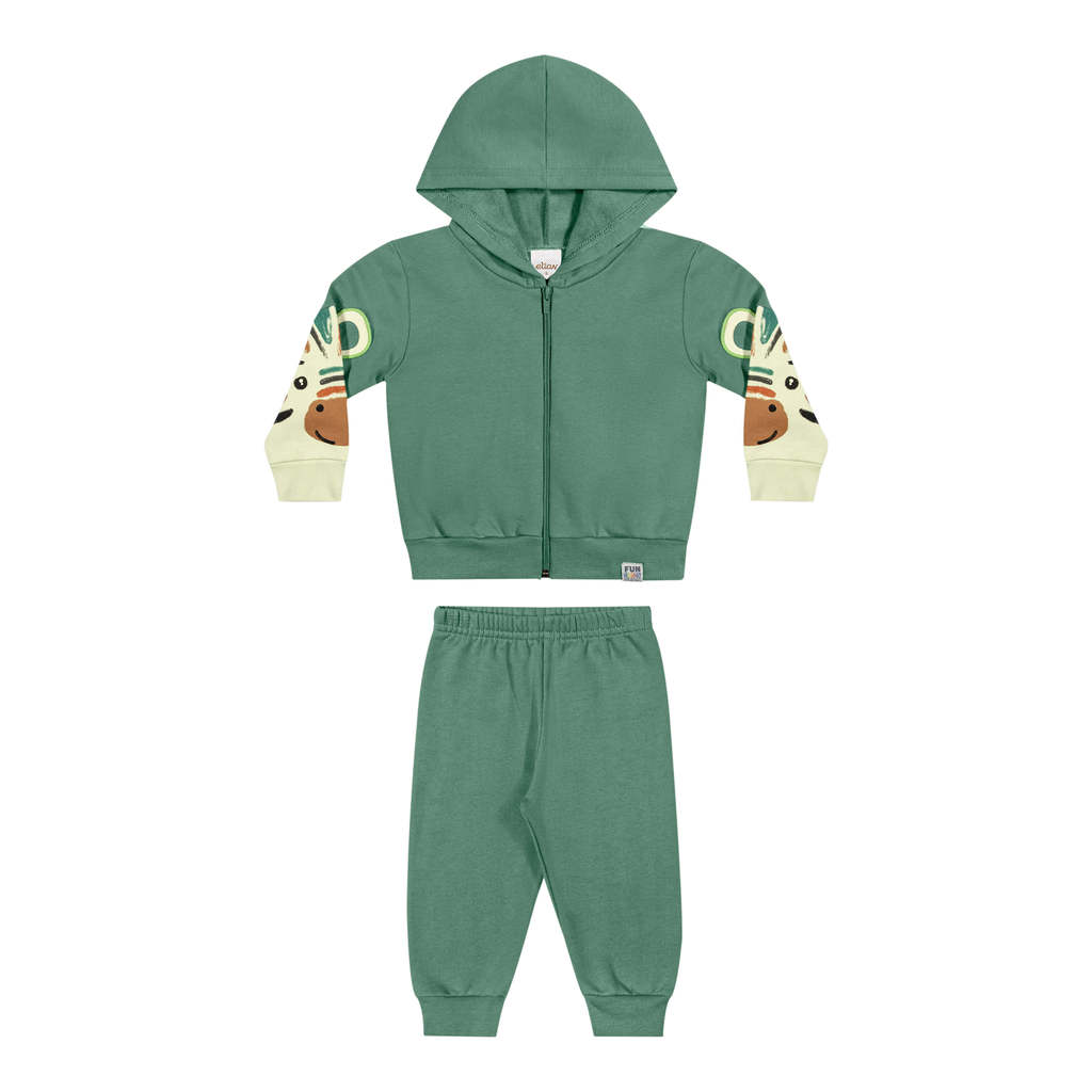 Conjunto Bebê Menino Manga Longa Fun Elian Verde