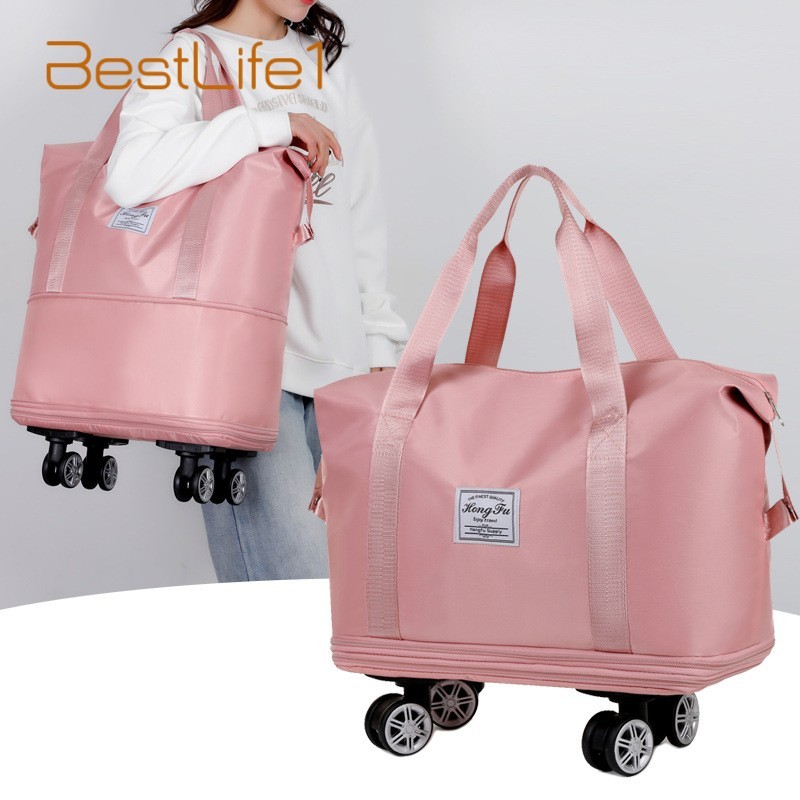 Bolsa De Bagagem De Roda Universal Expansível-Separação Seca E Úmida De Grande Capacidade Para Viagens