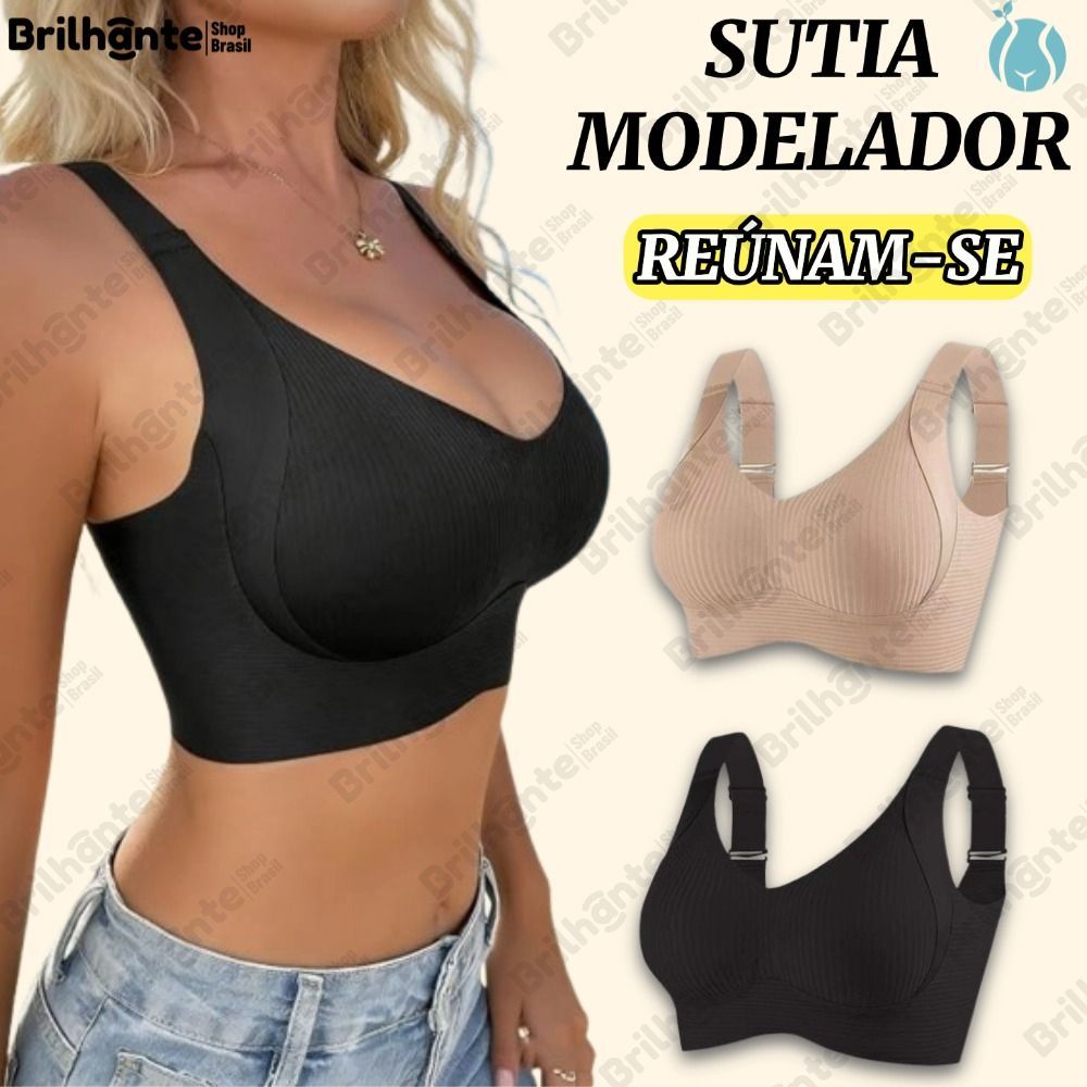 Sutiã Sem Costura Plus Size , Suporte Para Copo Completo , Busto Grande , Ajustável , Anti-Queda-BS