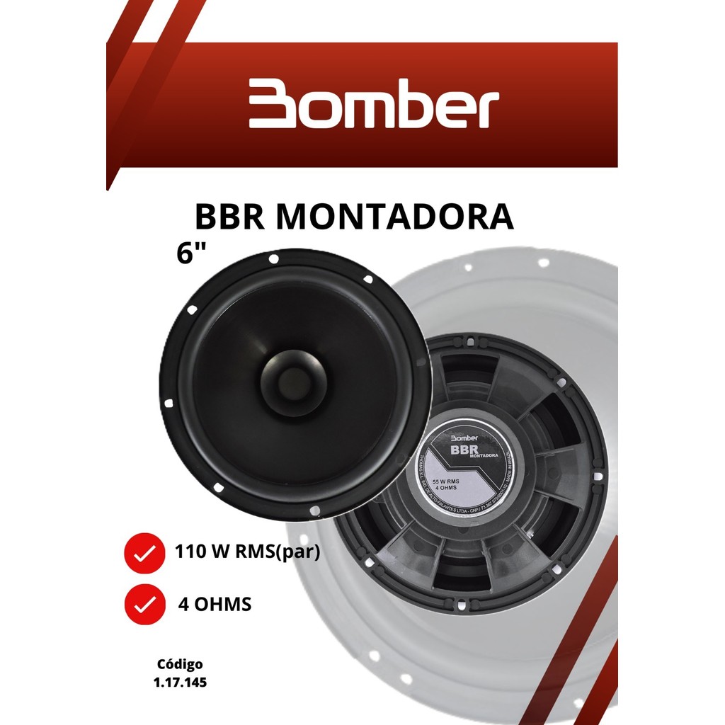 KIT 4 ALTO FALANTES FULL RANGE 6" 220 RMS + RÁDIO BLUETOOTH/USB — imagem 2 de 2