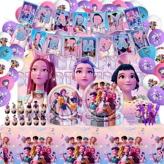 K Kpop tema festa talheres prato de papel descartável copo de papel toalha de papel à prova dwaterproof água Oilproof to
