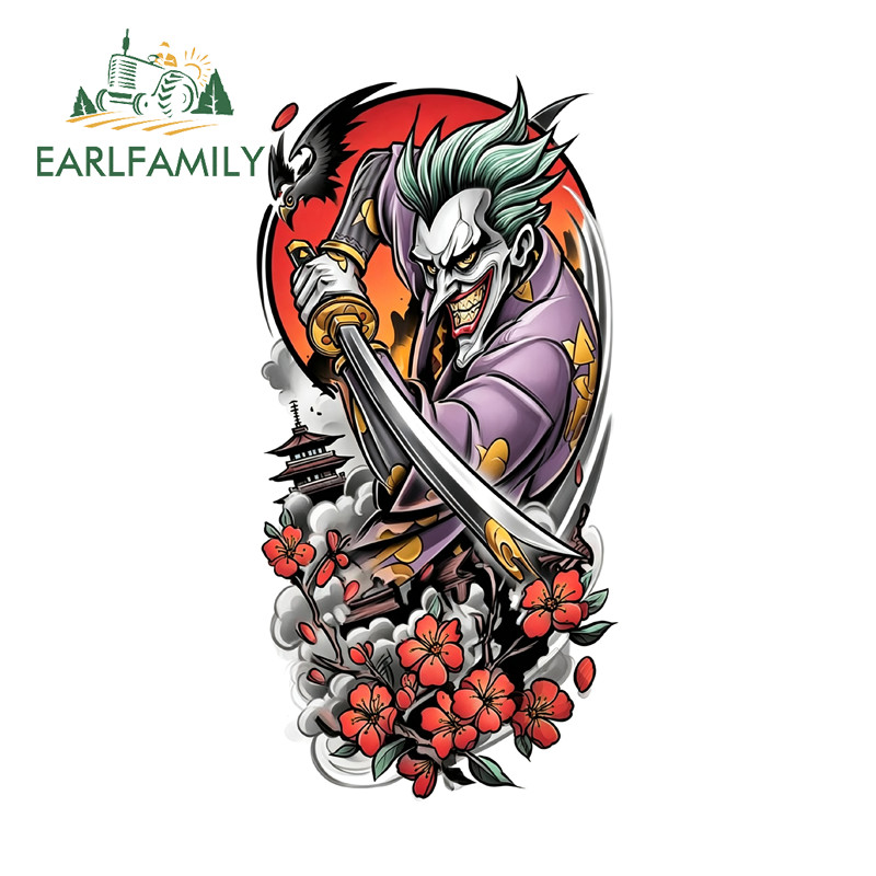 EARLFAMILY Coringa Adesivo De Carro Vintage Motocicleta Skate Bicicleta Elétrica Tumbler Capacete Kipas Siling JDM Decal