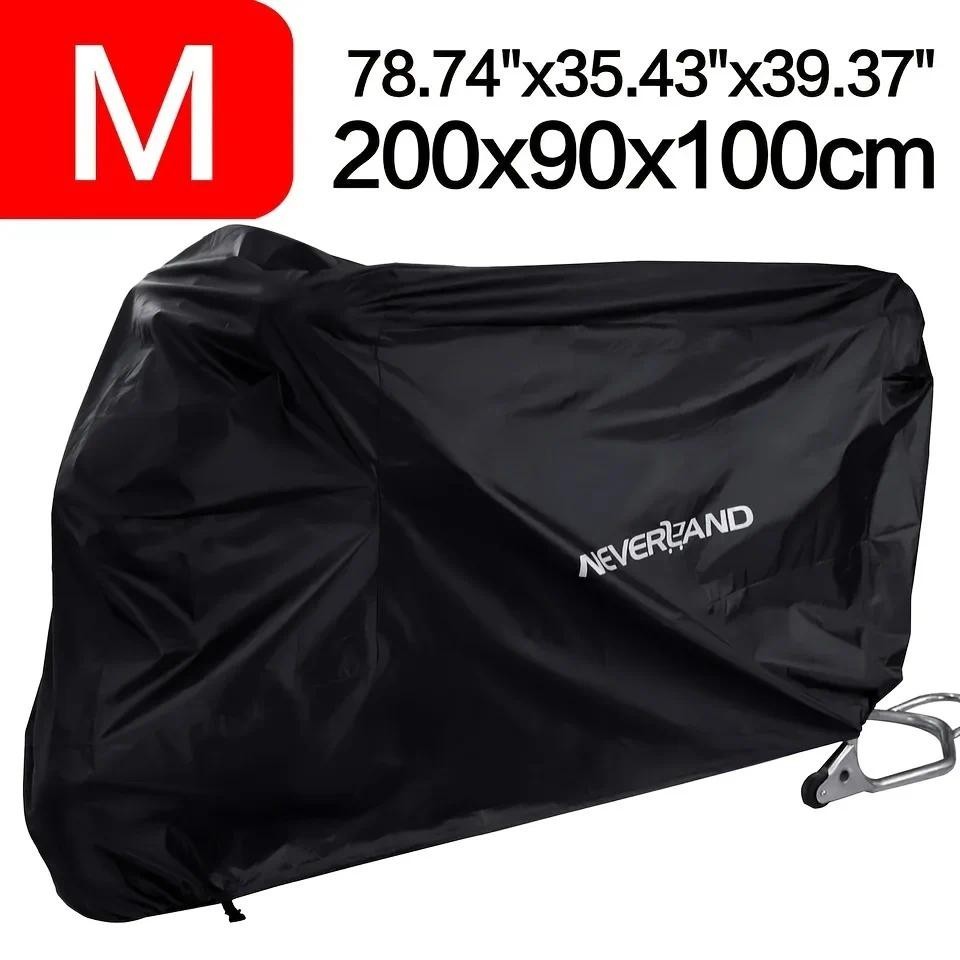 NEVERLAND Capa Impermeável Para Motocicleta Protetora Contra Poeira E Chuva Tamanho M Preto Com Bolsa De Armazenamento