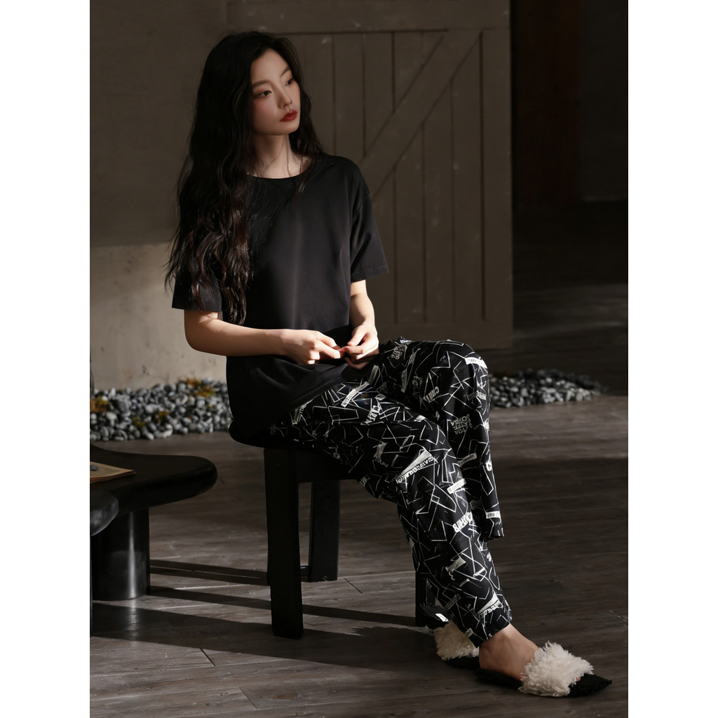 Pijamas femininos verão puro algodão calças de manga curta algodão macio 2026 novo estilo verão feminino Homewear em tor