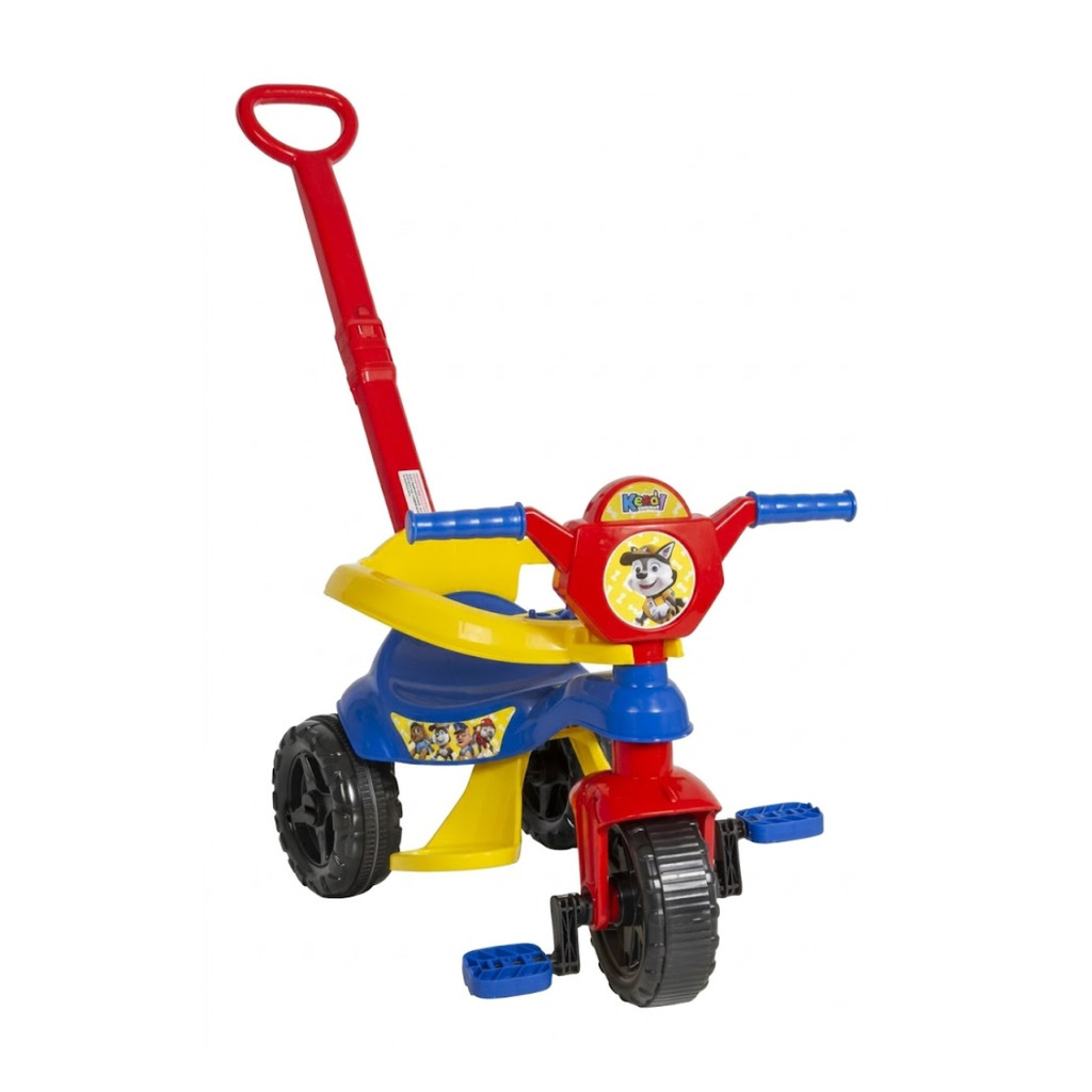 CARRINHO PASSEIO E PEDAL KEMOTOCA PATRULHA BABY AZUL KENDY