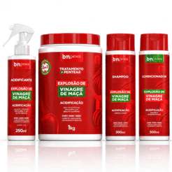 Duo Shampoo + Condicionador Explosão de Vinagre de Maça + Tratamento e Pentear 2 em 1 + Acidificante