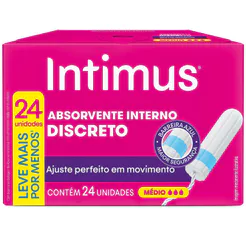 Absorvente Interno Intimus Discreto Médio 24 Unidades