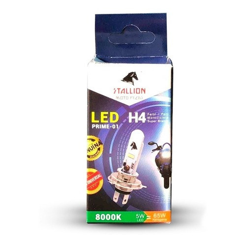Lampada Led Super Forte Farol H4 Efeito Xenon 8000K Carro Moto Stallion — imagem 2 de 2