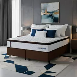 Conjunto Cama Box Espuma San Diego Branco King 193x203x67 - King House