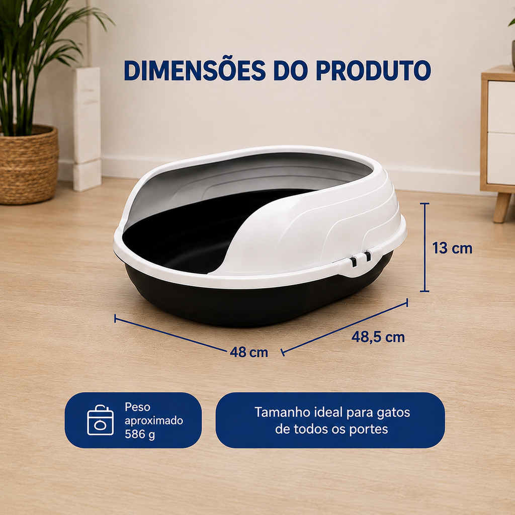 Bandeja Higiênica para Gatos com Arco Caixa de Areia Prime Furacão Pet — imagem 2 de 2