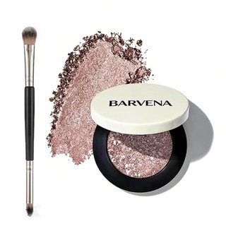Sombra Metálica Barvena, Sombra Metálica Multicolorida Barvena, Com Pincel de Sombra de Ponta Dupla, À Prova d'Água para