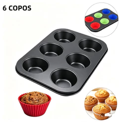 Forma de Cupcake Antiaderente 6 Cavidades Bolinho Muffin Empada 2086