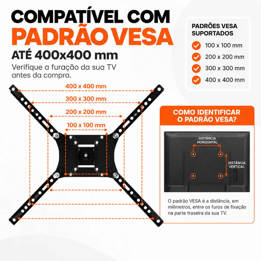 Suporte Para TV Samsung Articulado 10 a 55" Reforçado Até 40kg VESA — imagem 2 de 2