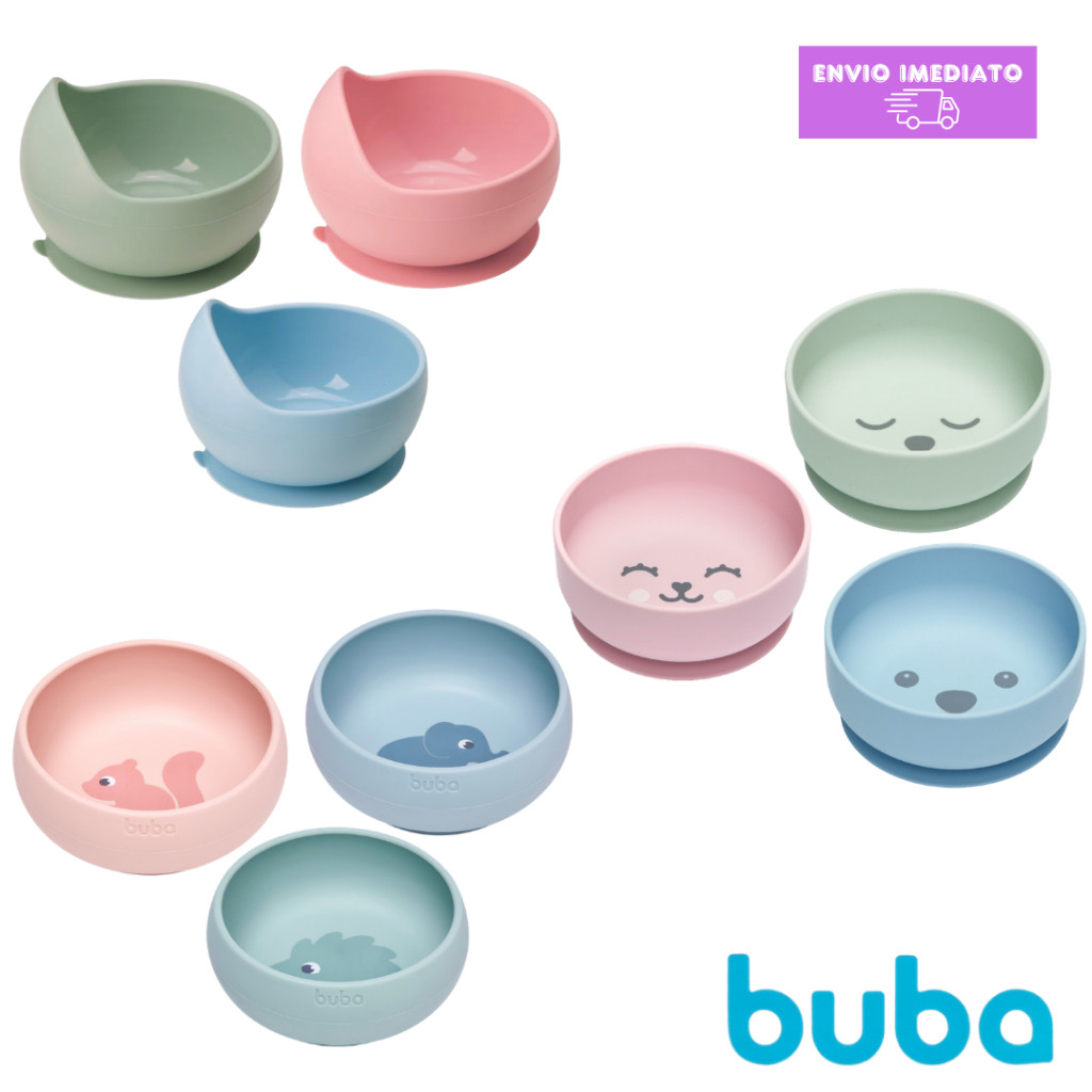Bowl Tigela Silicone Infantil Bebê Com Ventosa Gumy Cloudy Buba
