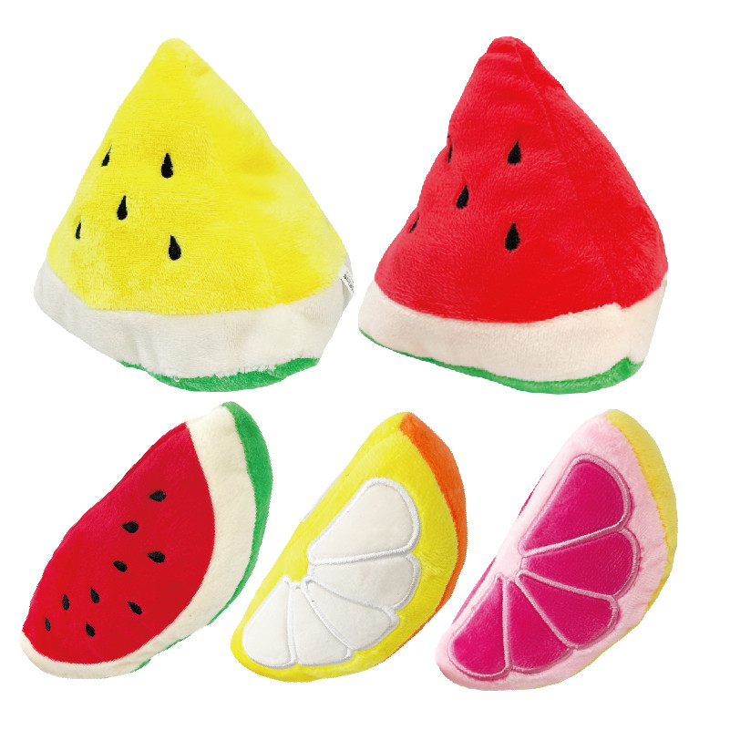 Além de pelúcia melancia voz cão voz brinquedo animal de estimação pelúcia frutas voz brinquedo Teddy Molar brinquedo pa