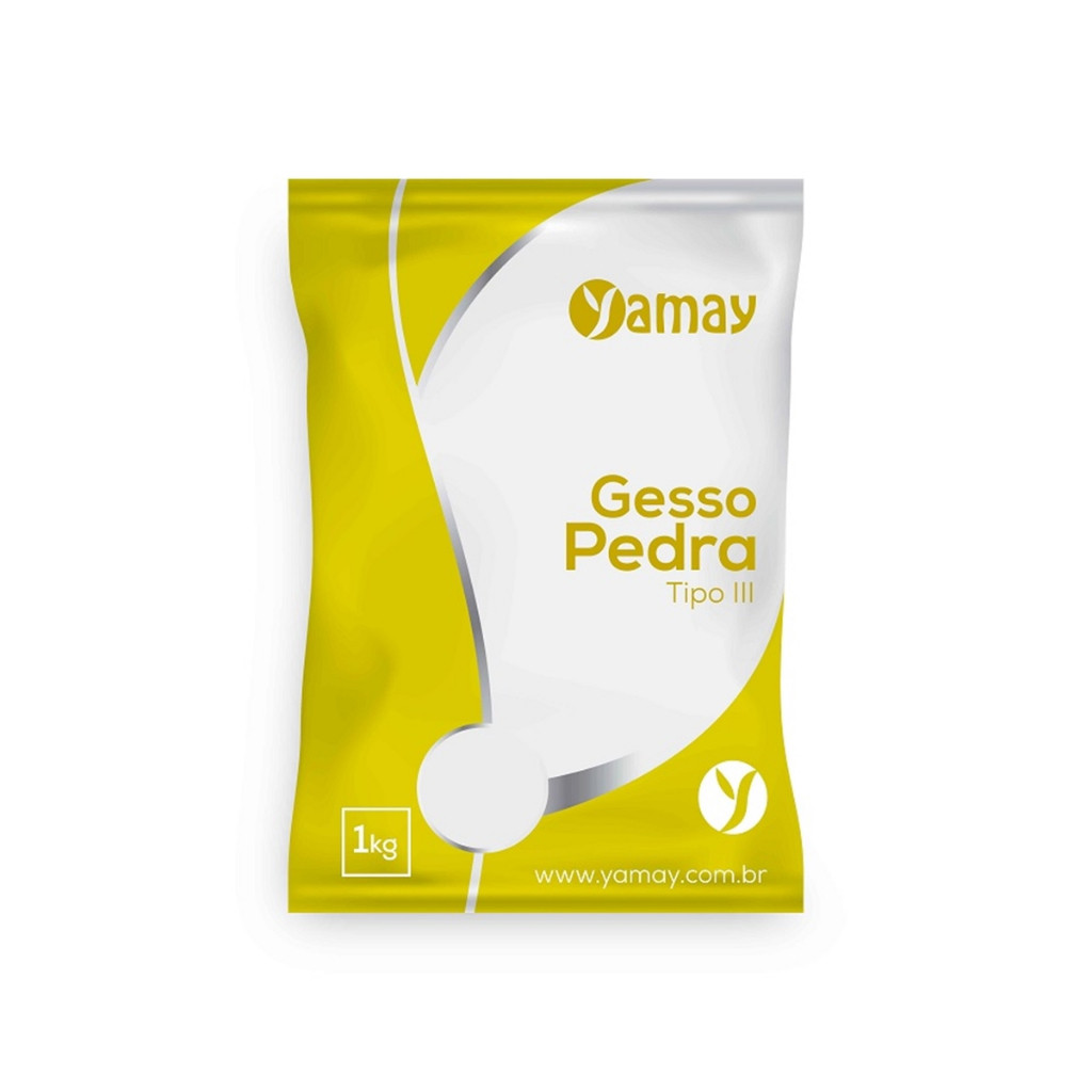 Gesso Pedra Tipo III Amarelo 1kg