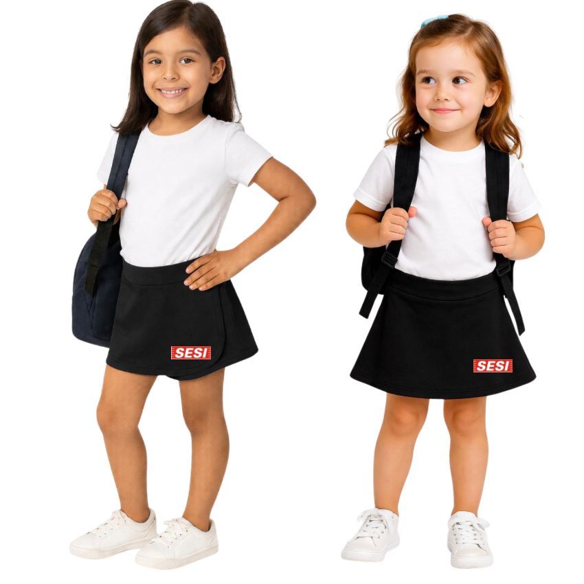 KIT 2 SHORT SAIA SESI UNIFORME ESCOLAR MENINA INFANTIL JUVENIL 04 A 16