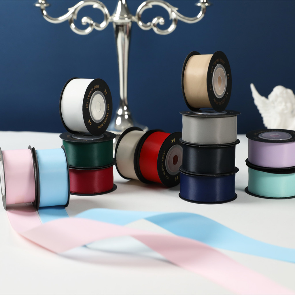 Fita fosca completa arco presente embrulho fita presente flor fita de cor sólida suave artesanal fita de aniversário