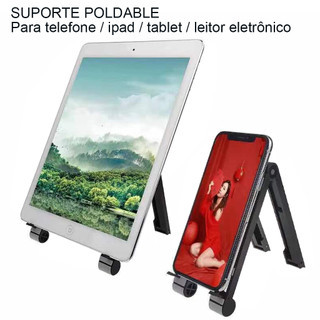 Suporte de Mesa para Celular e Tablet Ajustável Dobrável Universal Portátil para Vídeo Chamada Estudo Trabalho e Leitura