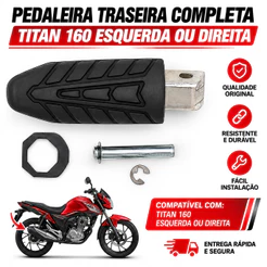 Pezinho Apoio Passageiro Pedaleira Traseira Completa Modelo Honda Titan Fan Start 160 Maciça Forte