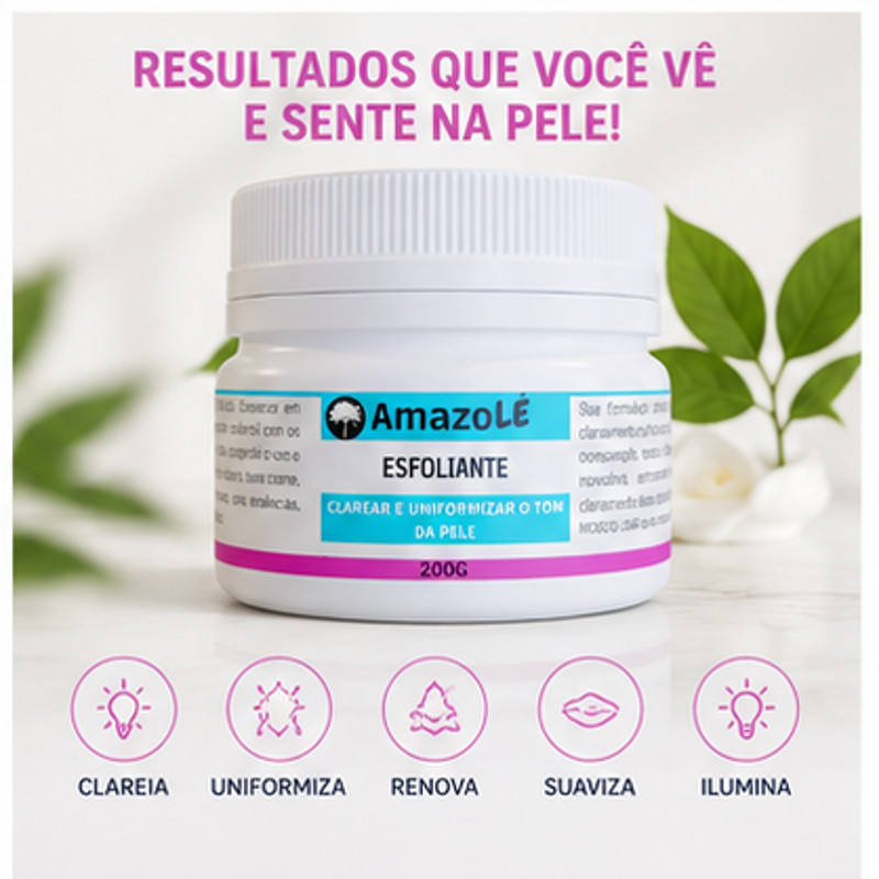 Esfoliante Clareador Amazolé Corporal e Íntimo | Remove Células Mortas e Auxilia no Clareamento