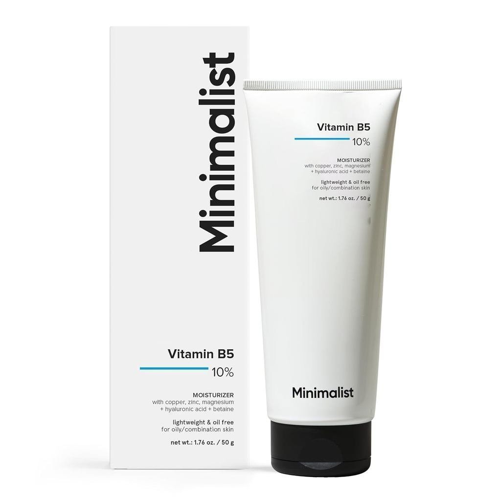 Creme hidratante minimalista, ideal para peles oleosas e com tendência acneica. |   Creme hidratante com 10% de pantenol