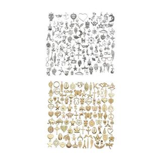 [Fineblue] 200 Peças Pingentes Em Massa Faça Você Mesmo Enfeites De Metal Amuletos De Liga Multiuso Acessórios Para Faze