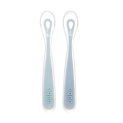 Kit 2 Colheres Em Silicone Fase 1 Azul - Buba