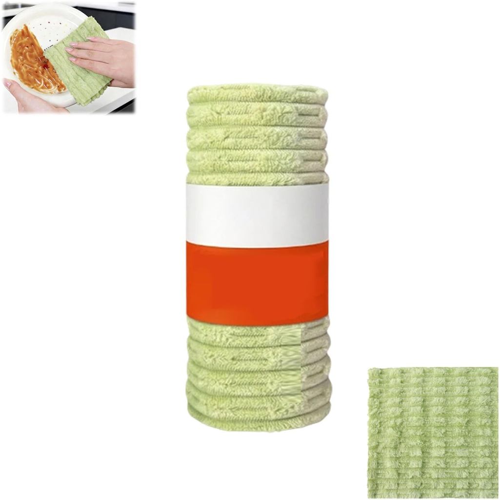 Panos descartáveis semanais, rolo de panos de limpeza de microfibra, panos de cozinha reutilizáveis e absorventes, panos