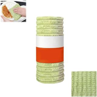 Panos descartáveis semanais, rolo de panos de limpeza de microfibra, panos de cozinha reutilizáveis e absorventes, panos