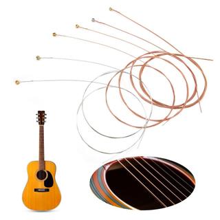 Cordas de guitarra acústica com revestimento antiferrugem, aço cobre para iniciantes com revestimento colorido,