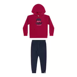 Conjunto Longo Infantil Menino Ondas Elian Vermelho