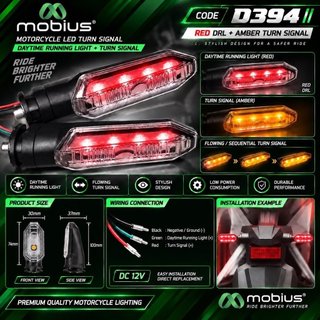Sinal De Giro Traseiro Funcionando DRL MOBIUS Modelo RITTING CLIP 2 Cores UNIVERSAL Para Todas As Motocicletas