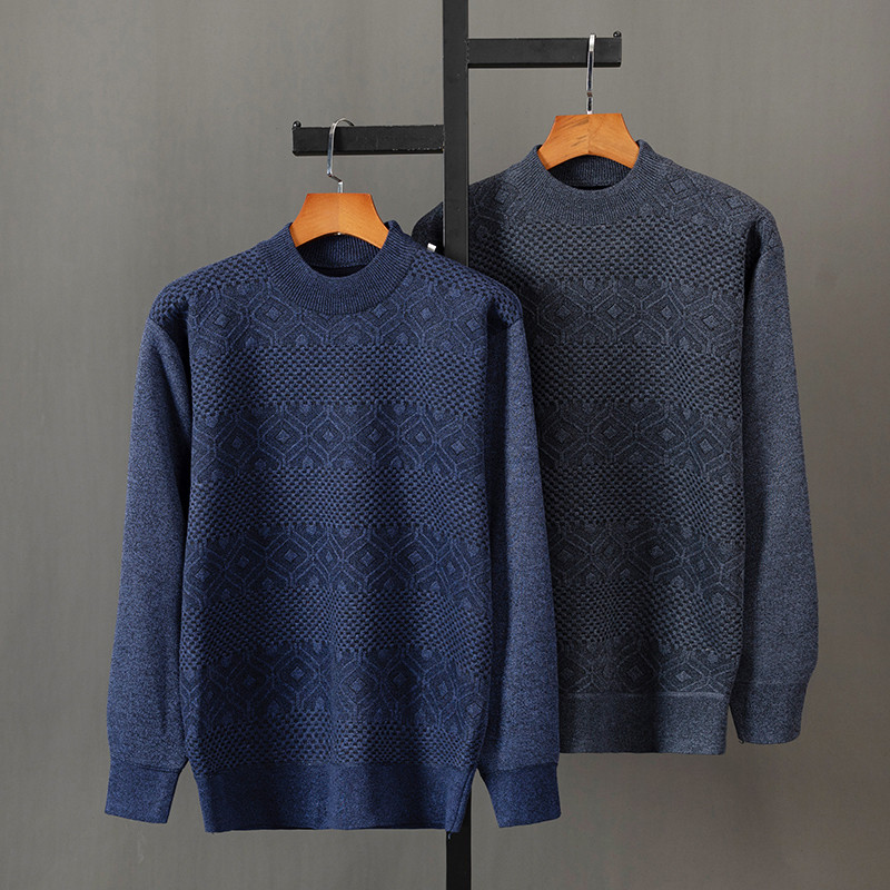 Pai roupas de outono suéteres masculinos forro de lã engrossado roupas quentes primavera outono roupas de outono masculi