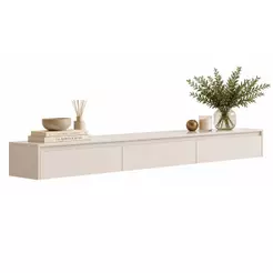 Aparador Suspenso para Hall de Entrada 3 Gavetas 2,17m Aspen Off White EDN