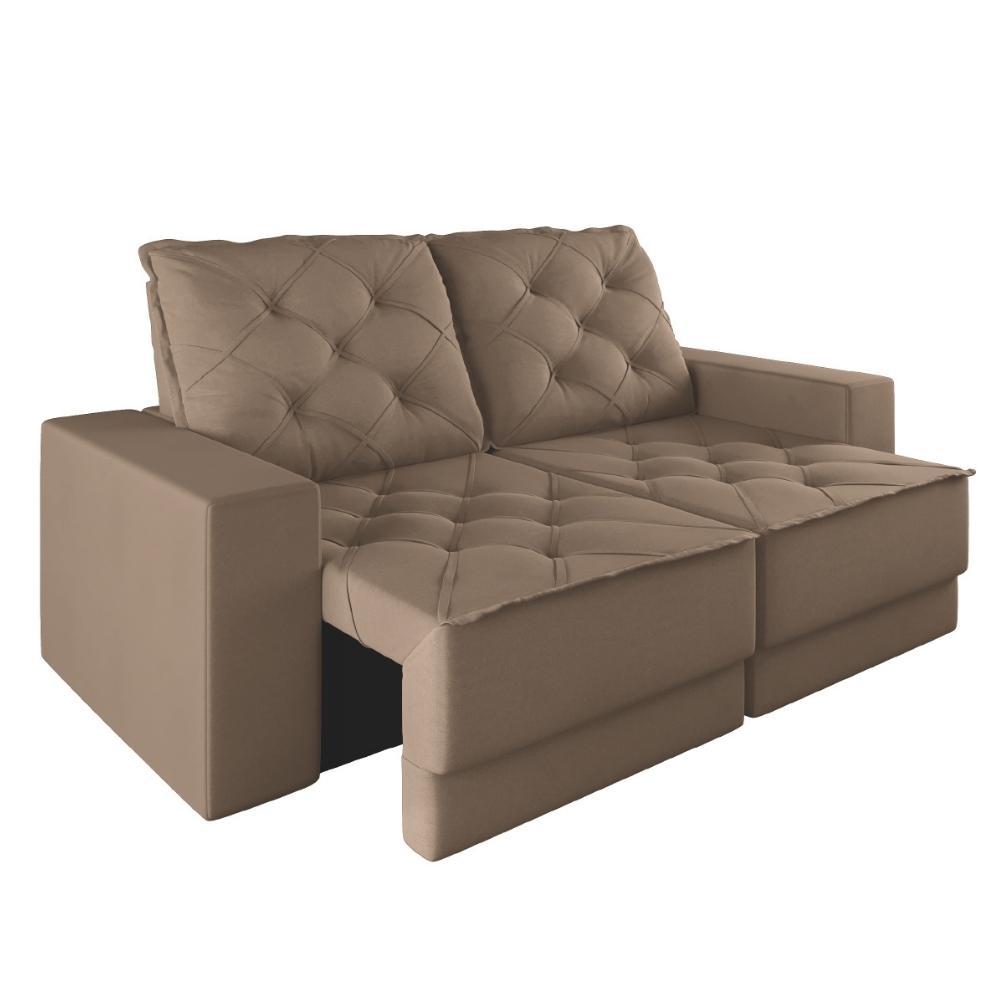 Sofá Retrátil e Reclinável 3 Lugares 1,80m Verona Suede Capuccino Mamflex