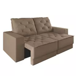 Sofá Retrátil e Reclinável 3 Lugares 1,80m Verona Suede Capuccino Mamflex