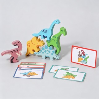 Crianças empilhando blocos de construção de música dinossauro Animal equilíbrio brinquedos educação precoce quebra-cabeç